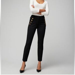 White House Black Market - The Jolie Black Straight Leg Trousers - Buttons ❤️